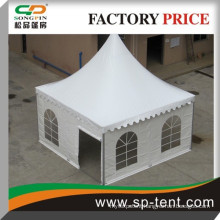 5m by 5m wedding tent in white with aluminum frame and pvc rolling door
